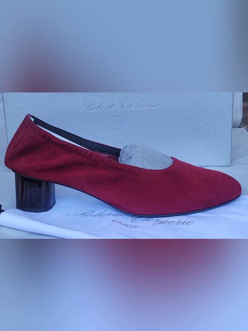 Robert Clergerie Red Suede "POKET" Pump